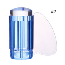 Load image into Gallery viewer, NICOLE DIARY Nail Art Templates Clear Jelly Silicone Nail Stamping Plate Scraper with Cap Transparent Nail Stamper Nail Art