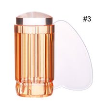 Load image into Gallery viewer, NICOLE DIARY Nail Art Templates Clear Jelly Silicone Nail Stamping Plate Scraper with Cap Transparent Nail Stamper Nail Art