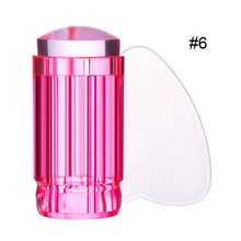 Load image into Gallery viewer, NICOLE DIARY Nail Art Templates Clear Jelly Silicone Nail Stamping Plate Scraper with Cap Transparent Nail Stamper Nail Art