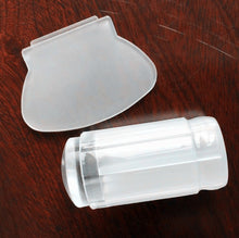 Load image into Gallery viewer, NICOLE DIARY Nail Art Templates Clear Jelly Silicone Nail Stamping Plate Scraper with Cap Transparent Nail Stamper Nail Art