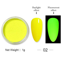 Load image into Gallery viewer, 6Box/Set Fluorescen Gradient Nail Glitter Neon Powder Shinny Pigment Dust Power For UV Gel Polish DIY Nail Art Decorations