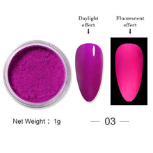Load image into Gallery viewer, 6Box/Set Fluorescen Gradient Nail Glitter Neon Powder Shinny Pigment Dust Power For UV Gel Polish DIY Nail Art Decorations