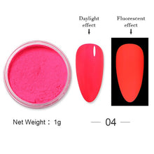 Load image into Gallery viewer, 6Box/Set Fluorescen Gradient Nail Glitter Neon Powder Shinny Pigment Dust Power For UV Gel Polish DIY Nail Art Decorations