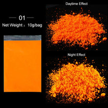 Load image into Gallery viewer, 6Box/Set Fluorescen Gradient Nail Glitter Neon Powder Shinny Pigment Dust Power For UV Gel Polish DIY Nail Art Decorations