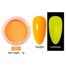 Load image into Gallery viewer, 6Box/Set Fluorescen Gradient Nail Glitter Neon Powder Shinny Pigment Dust Power For UV Gel Polish DIY Nail Art Decorations