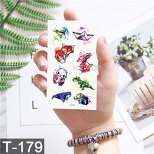 Load image into Gallery viewer, 25 Pattern Children Cartoon Temporary Tattoo Stickers Fruit Flower Planet Watercolor Tattoo Kids Body Art Drawing Tatoo