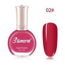 Load image into Gallery viewer, 12ml Healthy &amp; Environmentally Friendly Nail Polish Unscented And Long-lasting Water-based Nails Art Color Polish TSLM2
