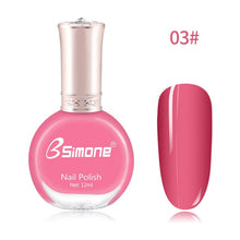 Load image into Gallery viewer, 12ml Healthy &amp; Environmentally Friendly Nail Polish Unscented And Long-lasting Water-based Nails Art Color Polish TSLM2
