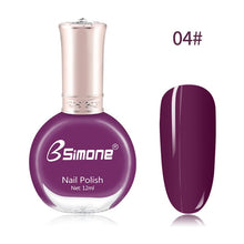 Load image into Gallery viewer, 12ml Healthy &amp; Environmentally Friendly Nail Polish Unscented And Long-lasting Water-based Nails Art Color Polish TSLM2
