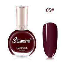 Load image into Gallery viewer, 12ml Healthy &amp; Environmentally Friendly Nail Polish Unscented And Long-lasting Water-based Nails Art Color Polish TSLM2
