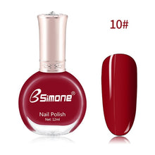 Load image into Gallery viewer, 12ml Healthy &amp; Environmentally Friendly Nail Polish Unscented And Long-lasting Water-based Nails Art Color Polish TSLM2
