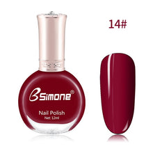 Load image into Gallery viewer, 12ml Healthy &amp; Environmentally Friendly Nail Polish Unscented And Long-lasting Water-based Nails Art Color Polish TSLM2
