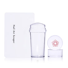 Load image into Gallery viewer, NICOLE DIARY Nail Art Templates  Clear Jelly Silicone Nail Stamping Plate Scraper with Cap Transparent Nail Stamper Nail Art
