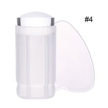Load image into Gallery viewer, NICOLE DIARY Nail Art Templates  Clear Jelly Silicone Nail Stamping Plate Scraper with Cap Transparent Nail Stamper Nail Art
