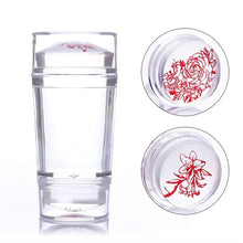 Load image into Gallery viewer, NICOLE DIARY Nail Art Templates  Clear Jelly Silicone Nail Stamping Plate Scraper with Cap Transparent Nail Stamper Nail Art
