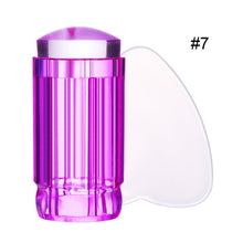 Load image into Gallery viewer, NICOLE DIARY Nail Art Templates  Clear Jelly Silicone Nail Stamping Plate Scraper with Cap Transparent Nail Stamper Nail Art
