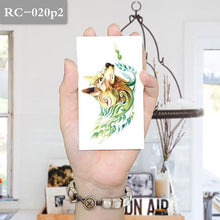 Load image into Gallery viewer, New 10 X 6 cm wolf head roaring and fox body temporary tattoo
