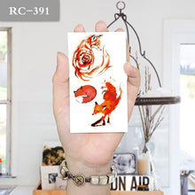 Load image into Gallery viewer, New 10 X 6 cm wolf head roaring and fox body temporary tattoo
