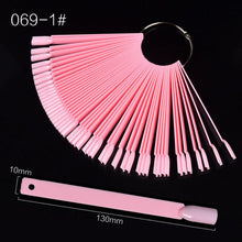 Load image into Gallery viewer, Color Card False Nail Tips Fan Transparent White Fake Nail Tips Nail Art Practice Display Design Tools
