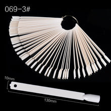 Load image into Gallery viewer, Color Card False Nail Tips Fan Transparent White Fake Nail Tips Nail Art Practice Display Design Tools
