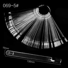 Load image into Gallery viewer, Color Card False Nail Tips Fan Transparent White Fake Nail Tips Nail Art Practice Display Design Tools
