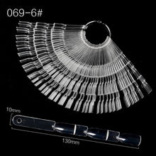 Load image into Gallery viewer, Color Card False Nail Tips Fan Transparent White Fake Nail Tips Nail Art Practice Display Design Tools
