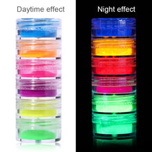 Load image into Gallery viewer, 6Box/Set Fluorescen Gradient Nail Glitter Neon Powder Shinny Pigment Dust Power For UV Gel Polish DIY Nail Art Decorations
