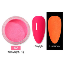 Load image into Gallery viewer, 6Box/Set Fluorescen Gradient Nail Glitter Neon Powder Shinny Pigment Dust Power For UV Gel Polish DIY Nail Art Decorations
