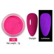 Load image into Gallery viewer, 6Box/Set Fluorescen Gradient Nail Glitter Neon Powder Shinny Pigment Dust Power For UV Gel Polish DIY Nail Art Decorations
