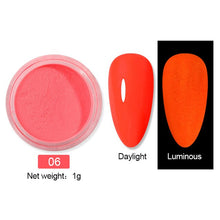 Load image into Gallery viewer, 6Box/Set Fluorescen Gradient Nail Glitter Neon Powder Shinny Pigment Dust Power For UV Gel Polish DIY Nail Art Decorations
