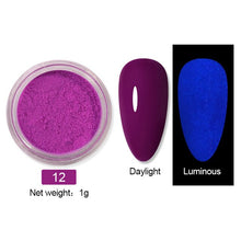 Load image into Gallery viewer, 6Box/Set Fluorescen Gradient Nail Glitter Neon Powder Shinny Pigment Dust Power For UV Gel Polish DIY Nail Art Decorations

