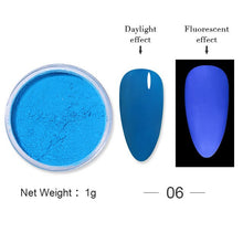 Load image into Gallery viewer, 6PCS/Set Fluorescen Gradient Nail Glitter Neon Powder Shinny Pigment Dust Power For UV Gel Polish DIY Nail Art Decorations
