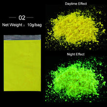 Load image into Gallery viewer, 6PCS/Set Fluorescen Gradient Nail Glitter Neon Powder Shinny Pigment Dust Power For UV Gel Polish DIY Nail Art Decorations
