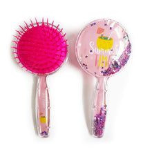 Load image into Gallery viewer, 1pc Cartoon Cute Sequins Fruit Round Anti-static Hair Brush Massage Comb Shower Wet Detangle Hair Brush Salon Hair Styling Tools
