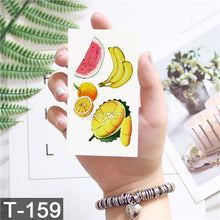 Load image into Gallery viewer, 25 Pattern Children Cartoon Temporary Tattoo Stickers Fruit Flower Planet Watercolor Tattoo Kids Body Art Drawing Tatoo
