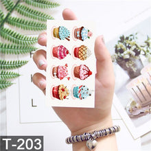 Load image into Gallery viewer, 25 Pattern Children Cartoon Temporary Tattoo Stickers Fruit Flower Planet Watercolor Tattoo Kids Body Art Drawing Tatoo
